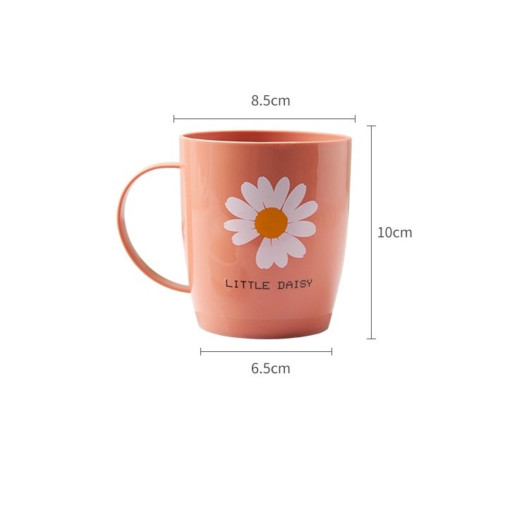 FYGALERY HL0309 Cangkir Plastik Motif Bunga Matahari Gelas Minum Malamin Aesthetic Gelas Teh Kopi Mug Sun Flower Multifungsi Tempat Sikat Gigi Dan Odol