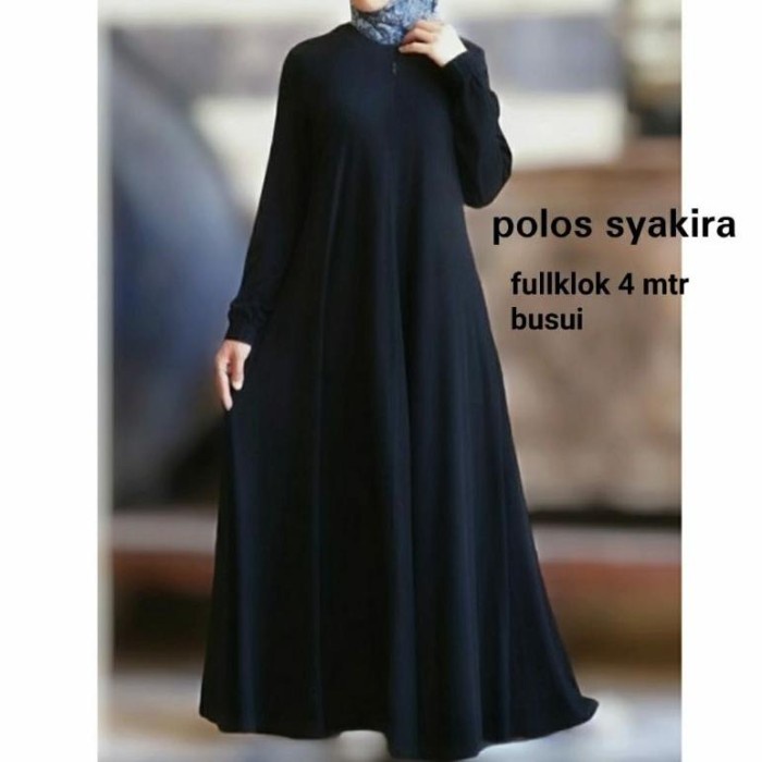 Gamis maxi dres muslim fashion Abaya Hitam Turkey Bahan JetBlack Saudi - Hitam, S(W3T3) Abaya Saudi 