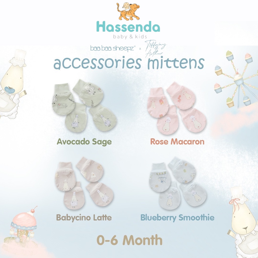 Baabaasheepz X Tiffany Mittens Chef / Sarung Tangan Bayi
