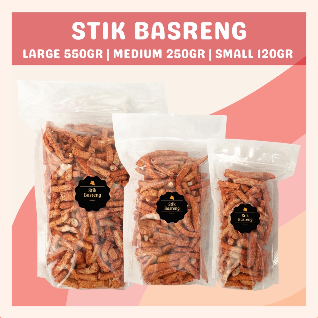 [DELISH SNACKS] Stik Basreng Pedas (Grosir) 1000gr / Snack Cemilan Camilan Grosir Grosiran Kiloan 1kg / Basreng Enak Gurih Pedes