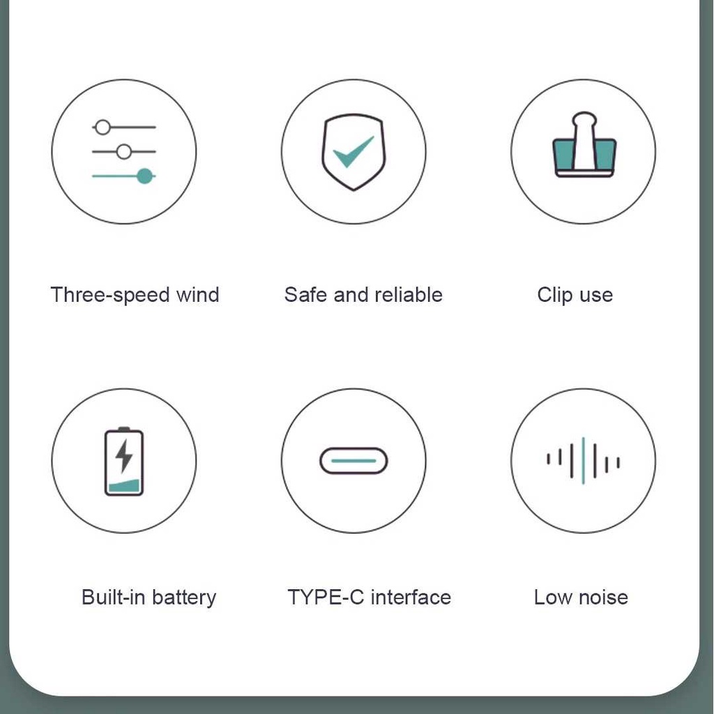 Kipas Mini Portable Jepit Ponsel Handheld Clip Fan 3 Speed Kipas Isi Daya USB Port Klip Multifungsi Berkualitas