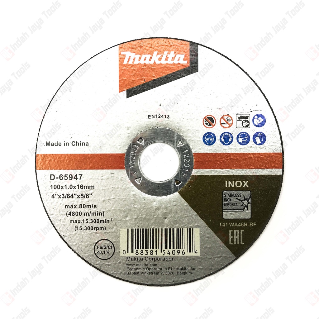 MAKITA Batu Potong Besi 4 x 1.2 Cutting Wheel 4 inch - Gerinda Potong