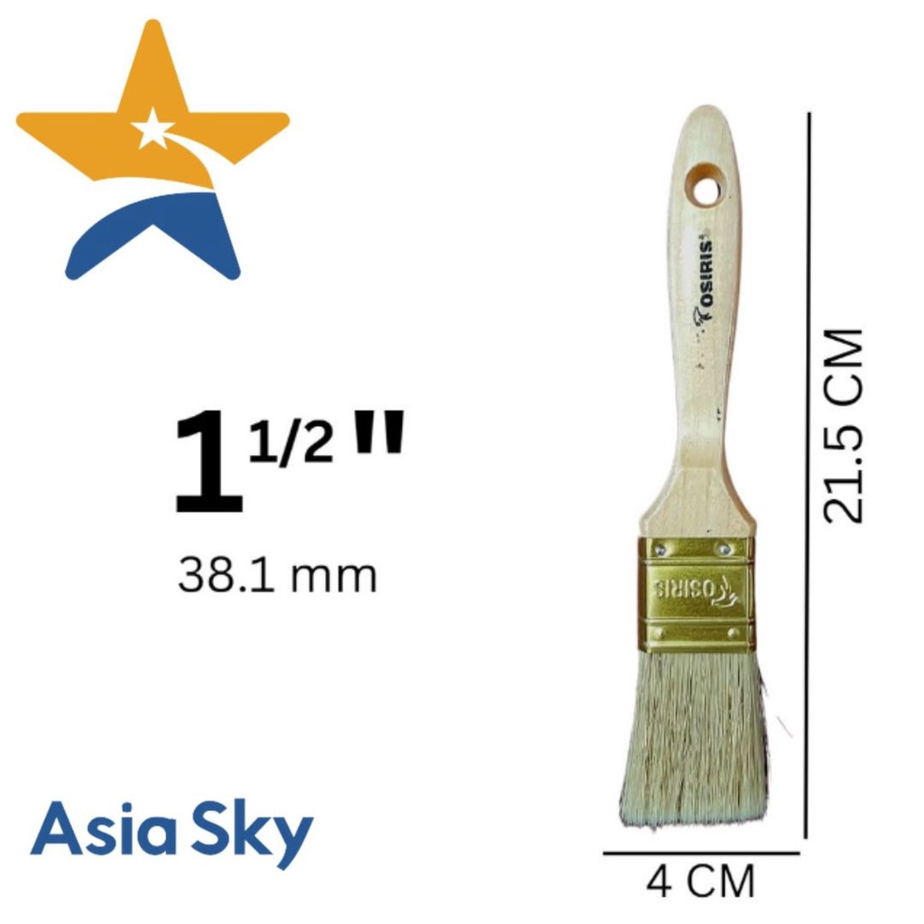 

ASIA SKY KUAS MEREK OSIRIS KUAS SYNTHETIC BRUSH CAT KAYU BESI TEMBOK UKURAN 1 1/2