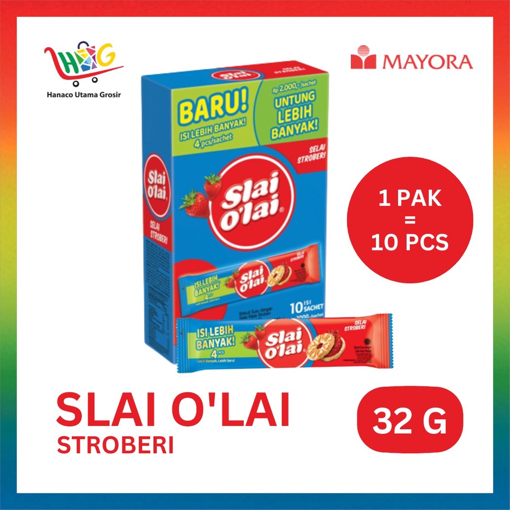 Roma Slai O'Lai Strawberry /Pineapple /Blueberry 32 gr [ 1 PAK = 10 sachet]