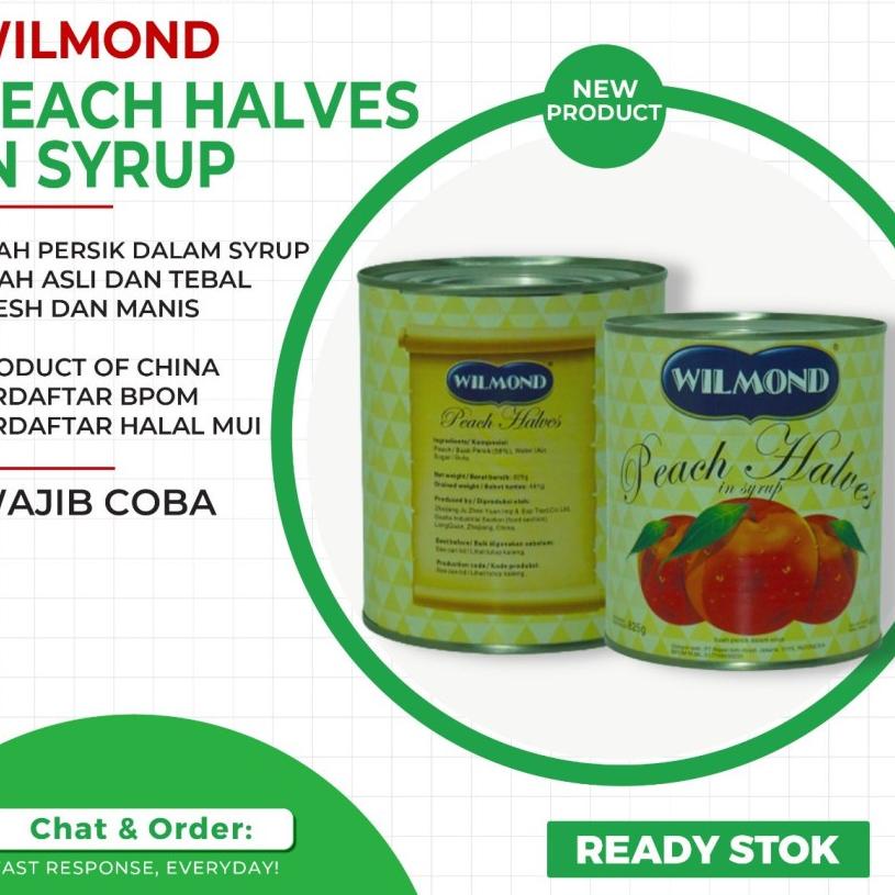 

Mau WILMOND Peach Halves In Syrup Canned - Buah Persik Kaleng 825g