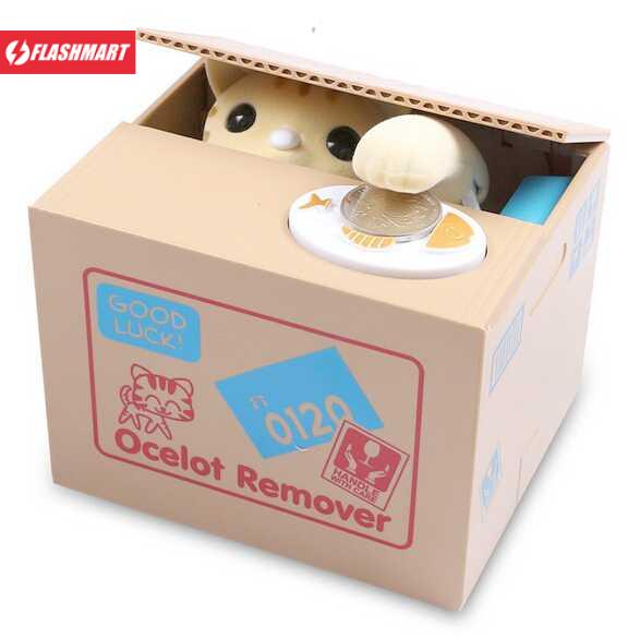 Flashmart Ocelot Remover Celengan Kucing Lucu Steal Money Cat Piggy Bank - 0120