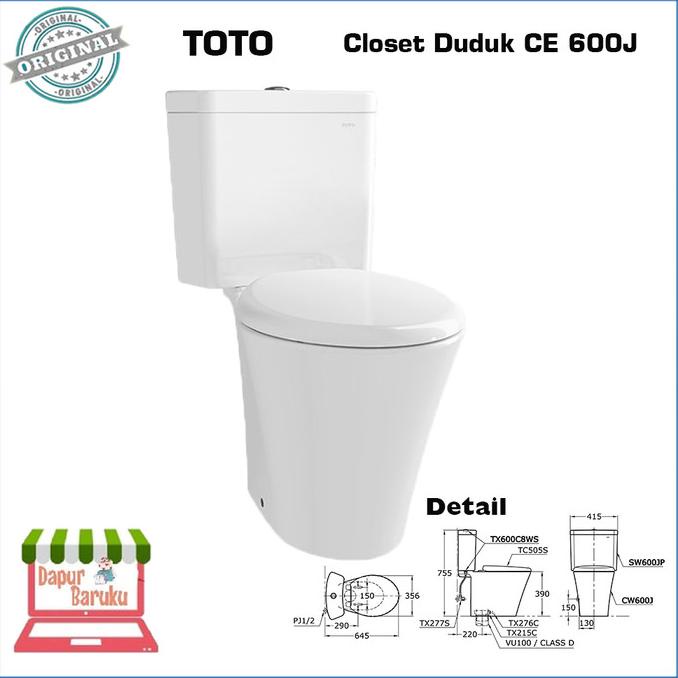 Closet Toto Cw 600 J Tutup Soft Closing