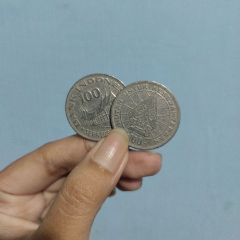 UANG KOIN/LOGAM 100 Rupiah | Koin Kuno Indonesia RUMAH GADANG &amp; WAYANG GUNUNGAN | (TH. 1978)