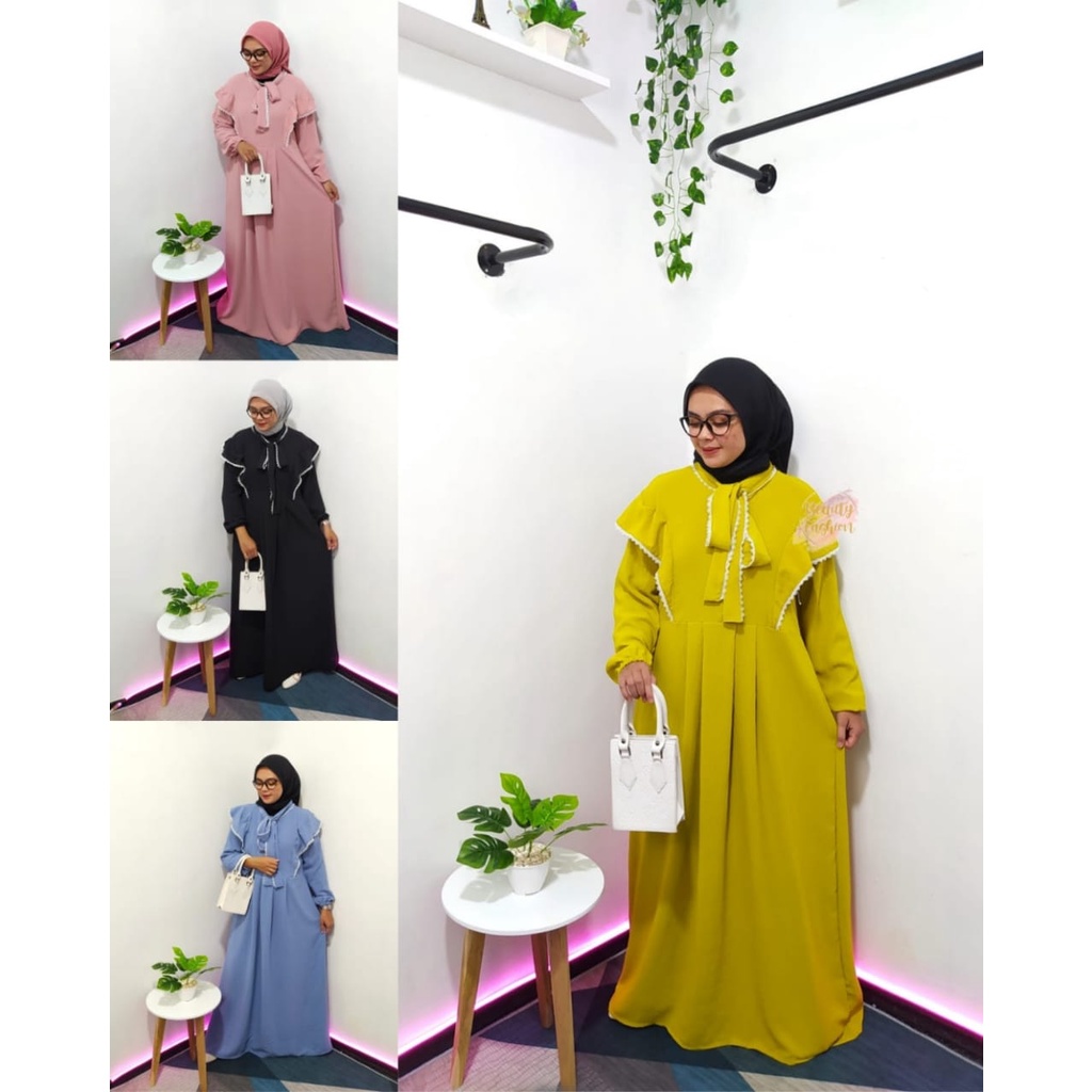 Gamis Dress Wanita ( MAURA MAXY DRESS ) Mat CRINKLE AIRFLOW Premium | Gamis Wanita Terbaru | Gamis B