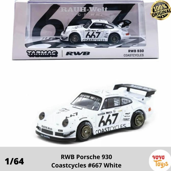 Tarmac Works 1/64 RWB 930 Coastcycles #667 White Porsche Tarmac64 ---NEW---