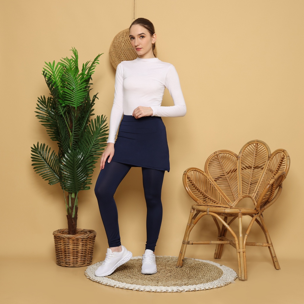 Rok Legging Panjang Wanita - Celana Rok Legging Olahraga - Leging Rok Bahan Spandex