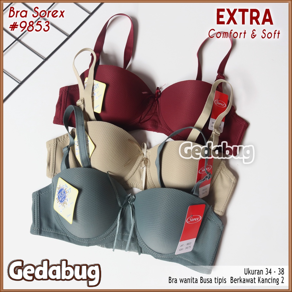 Bra BH Sorex 9853 Extra Comfort | Bra wanita dewasa Busa sedang Berkawat Kancing 2 | Gedabug