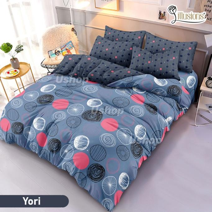 Set Bedcover FLAT 180x200 ILLUSIONS Motif Bunga / Minimalis USHOP