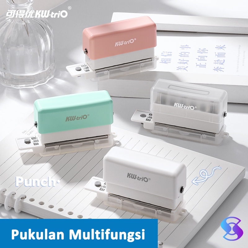 

A4 A5 B5 6 Lubang Mini Pembolong Kertas / Pelubang Kertas Kecil / Paper Punch-Suning Mall