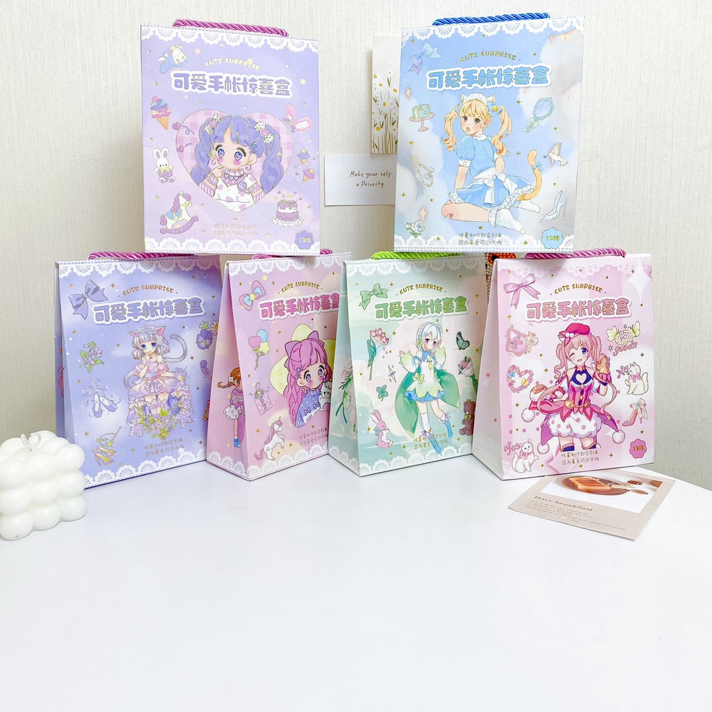 

STIKER PAPERBAG QJF-D CUTE GIRL WARNA PASTEL MINI HANDBOOK STICKER WASHI TAPE MEMO PAPER BAG FANCY AESTHETIC GIFT HADIAH DEKORASI LUCU IMPORT Bel
