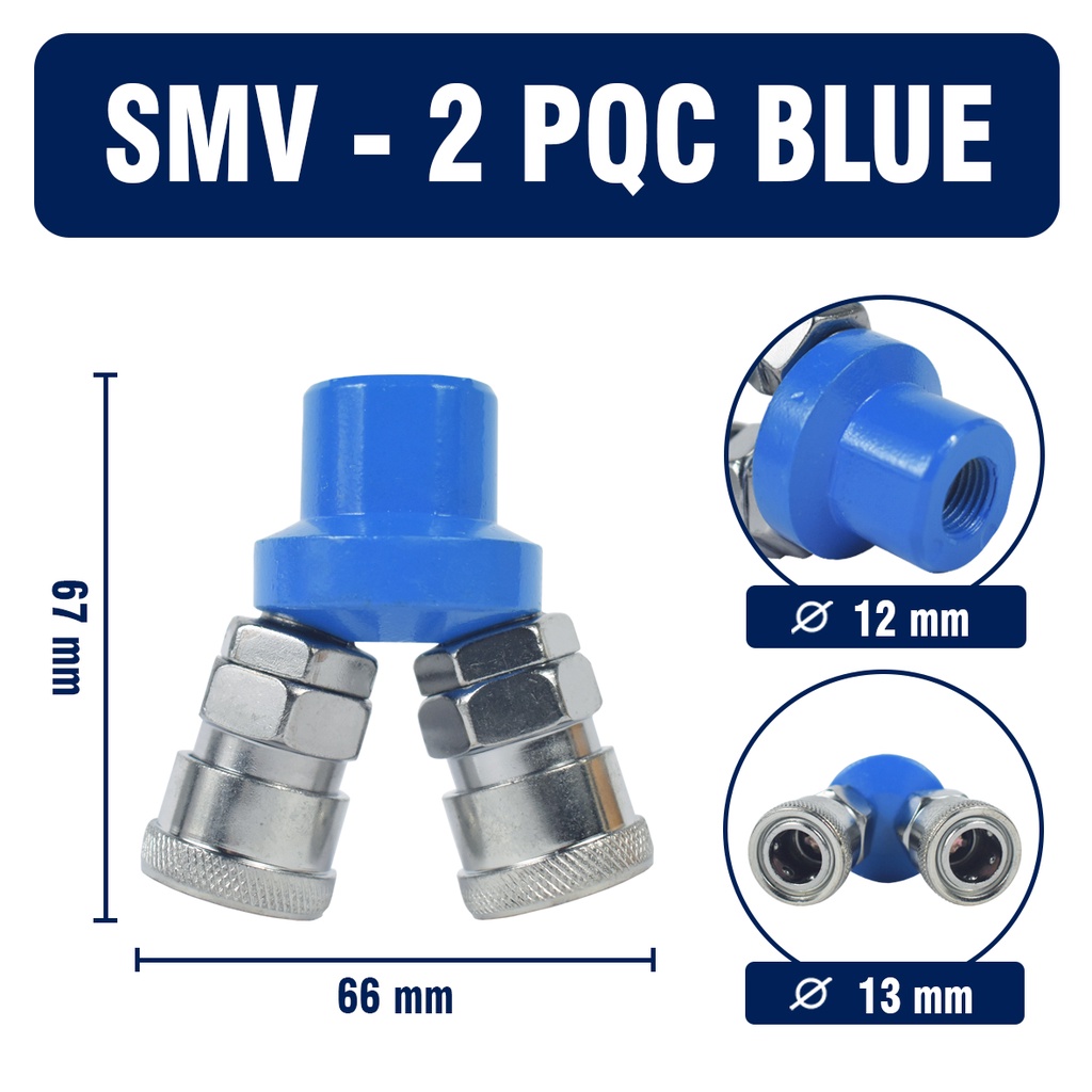 Quick coupler cabang 2 coupler kompresor 3 lobang sambungan selang angin kompresor konektor SMV SMY