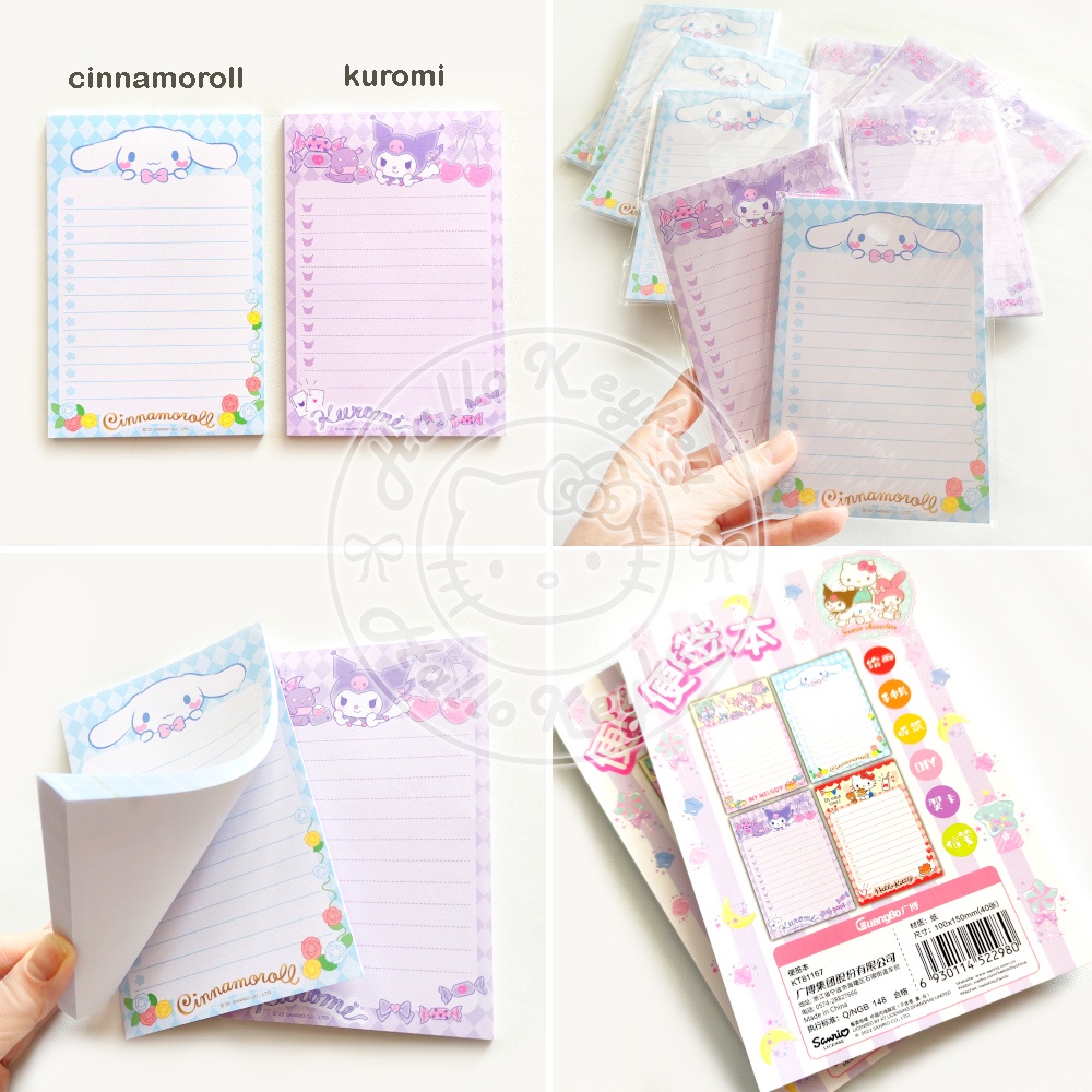 

kertas memo cinnamoroll kuromi sanrio