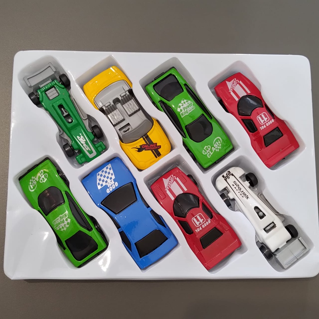 Mainan Set 8 Pcs Diecast Car Besi Mobil Alloy sport mobil Mainan Anak import (bukan lokal) mobil mobilan mainan toys anak unisex promo discount SNI