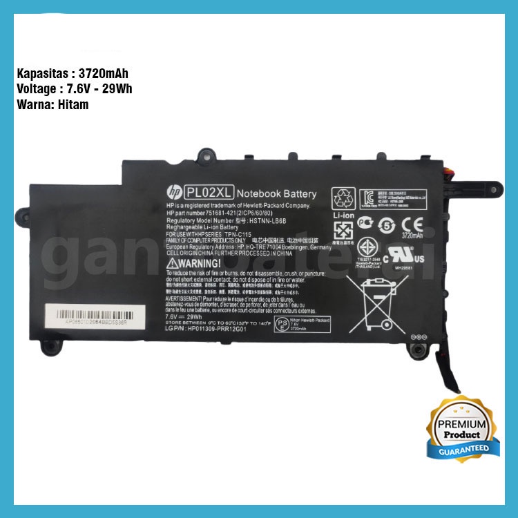 Original Baterai HP Pavilion 11-n045tu 11-n X360 11-n010dx PL02XL