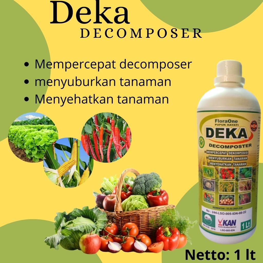 Pupuk Cair Penyubur Cabai, Pupuk FLORAONE CAIR DEKA DEKOMPOSER 1 LITER, Pupuk Pelebat Cabai, Pupuk A
