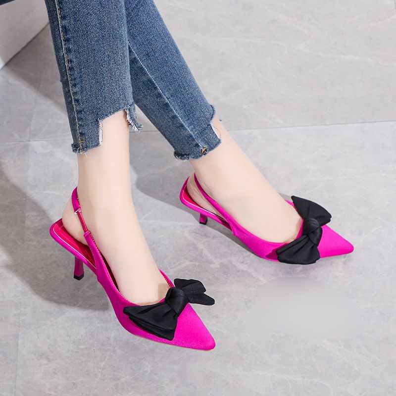 RYX - Colour Double Sepatu High Heels Slip On Wanita Fashion Pesta - Ori Import