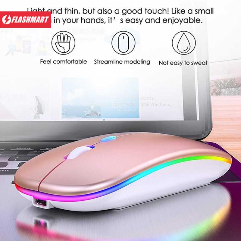 Flashmart Super Slim Silent Optical Wireless Mouse USB Recharge 2.4 GHz - A2