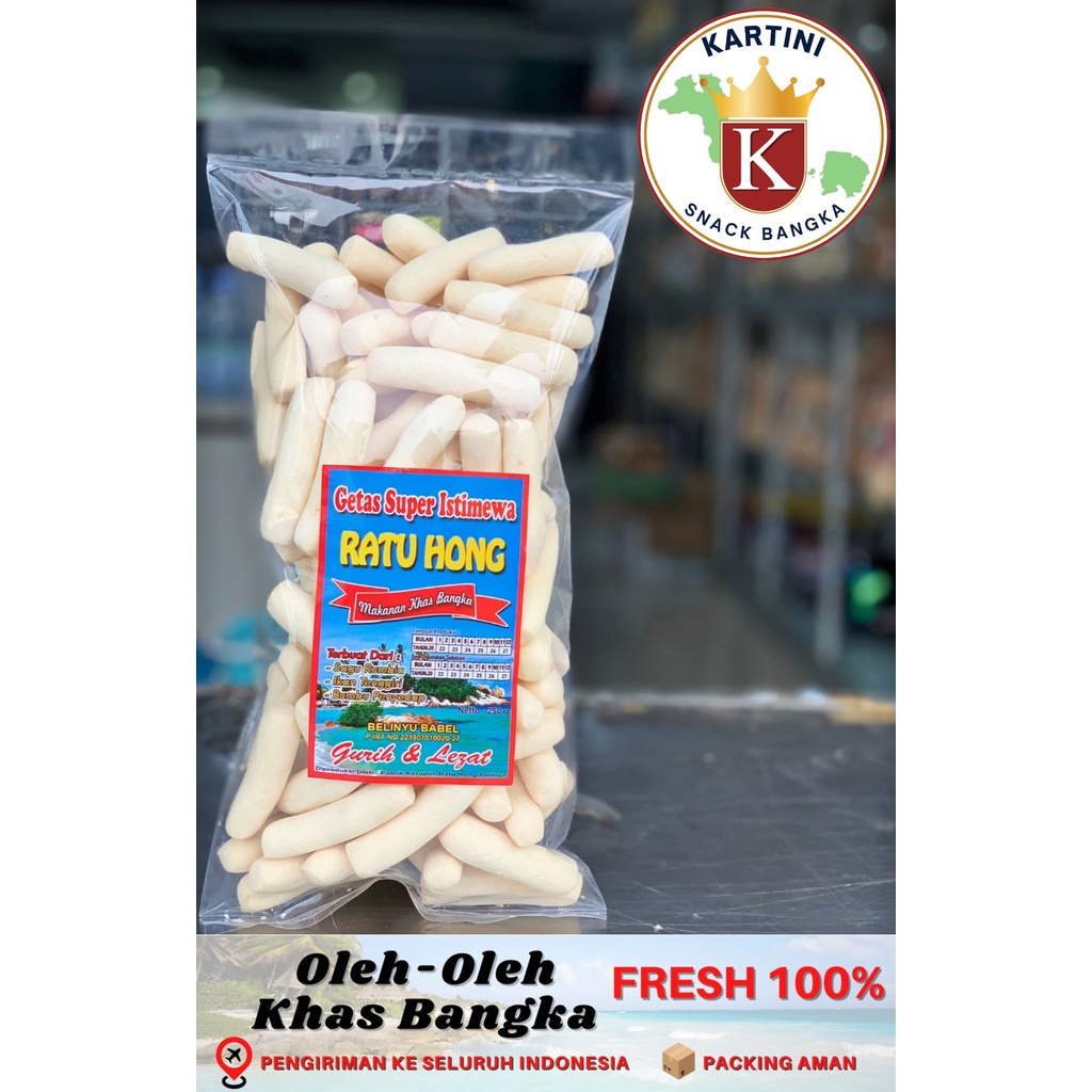 

Getas Ikan Cap Ratu Hong Lonjong 250gr Khas Bangka