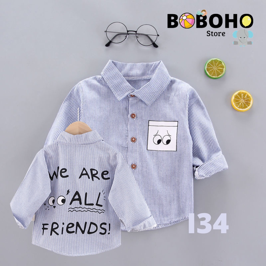 BOBOHO - 0-5 TH KEMEJA IMPORT ANAK LAKI LAKI LENGAN PANJANG / KEMEJA BAYI PREMIUM PART 3