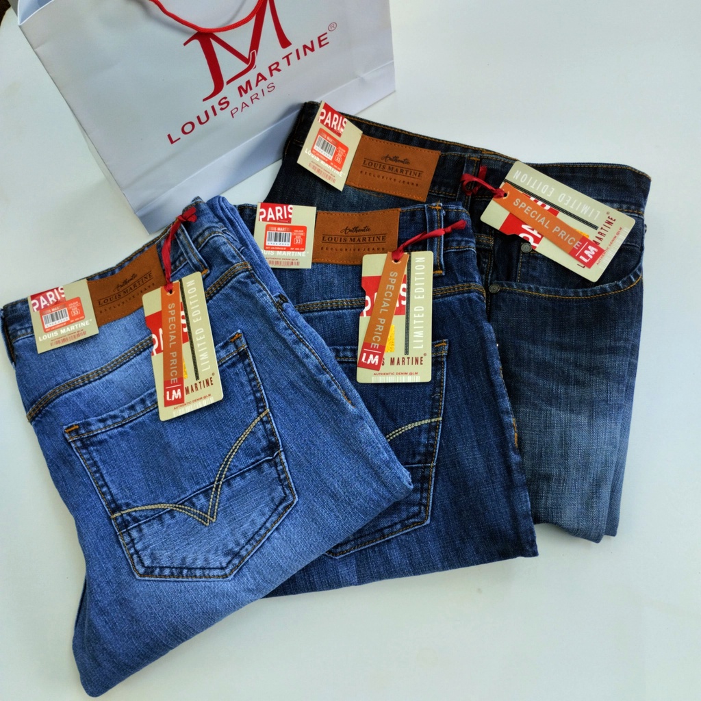 Celana Jeans Pria Louis Martine Original Reguler Fit Model Terbaru Size 28-38 Denim Jins Loiss Cowok