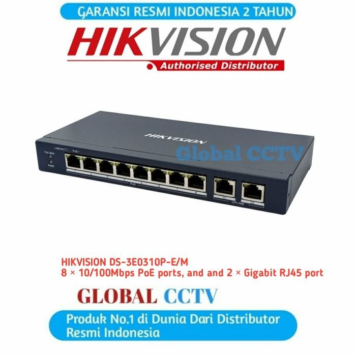 SWITCH POE HIKVISION DS-3E0310P-E/M SWITCH POE 8 PORT + 2 UPLINK