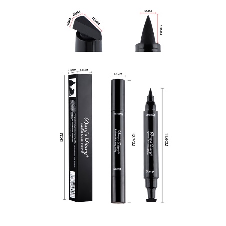 NR AMY'S DIARY Eyeliner Pen Stamp 2In1 Waterproof /Liquid Eyeliner 2IN1 /Pensil Spidol Eyeliner Black amy diary BPOM