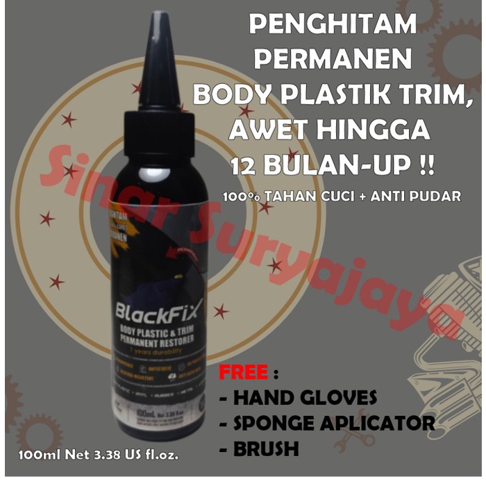 Terlaris Wash Black Fix Penghitam Body Plastik Motor Dan Mobil (100Ml)