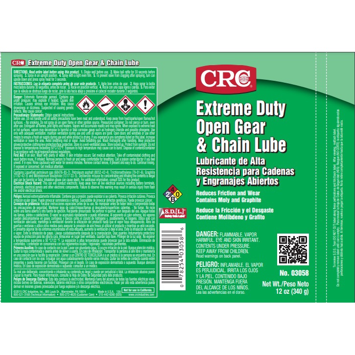 crc extreme duty open gear chain lube 03058,pelumas gemuk stempet 3058