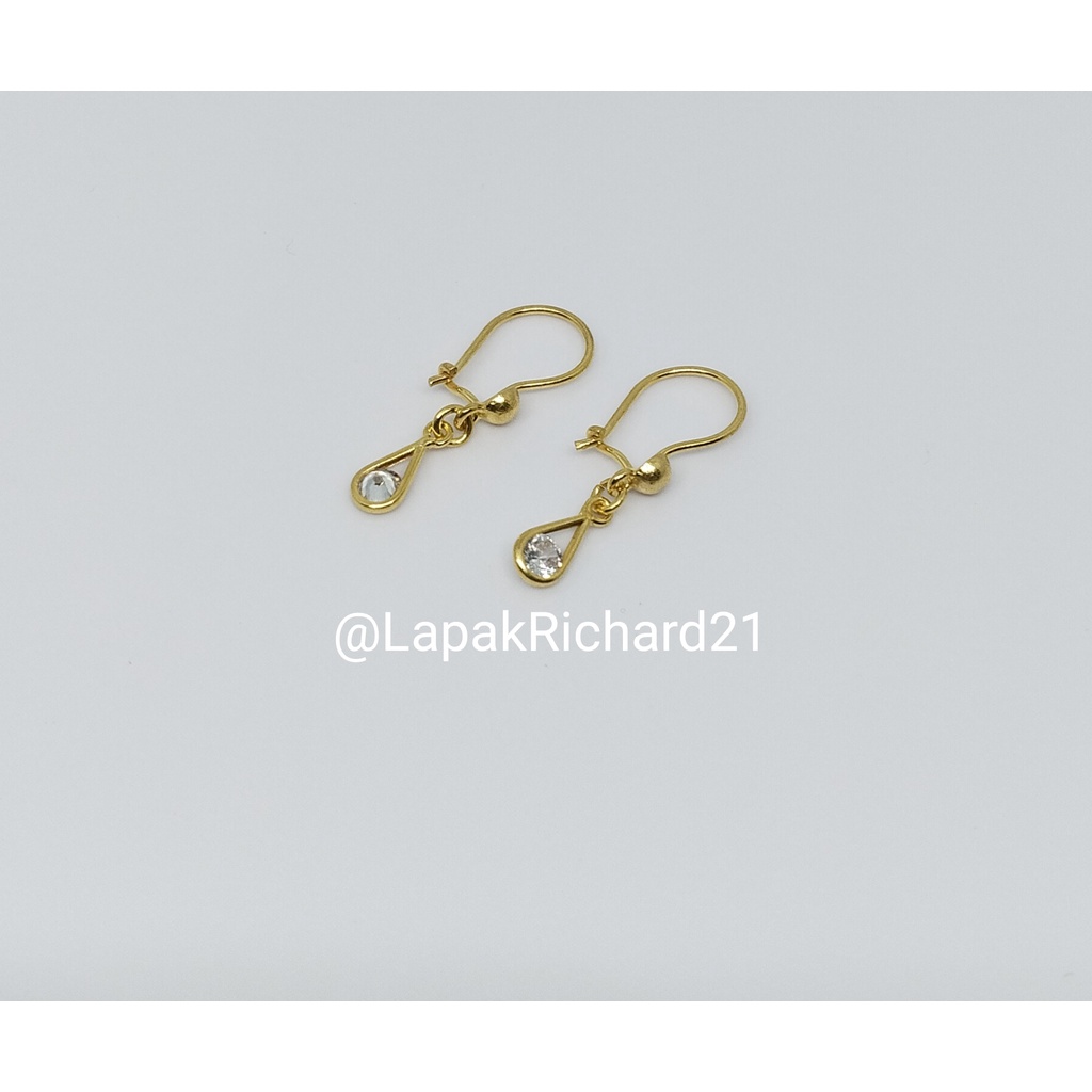 Anting emas muda kadar rendah 1/2gram anting mutiara