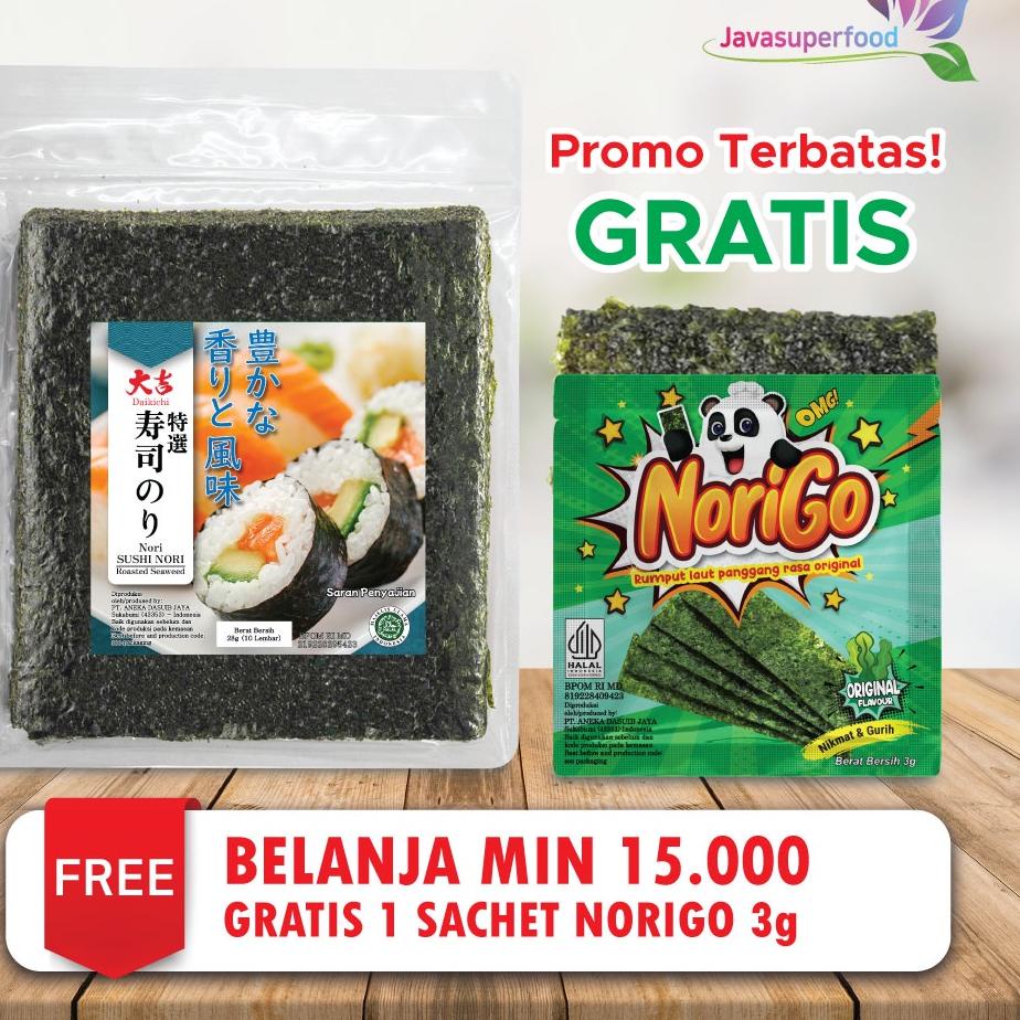

SuperSale0r5Qf Sushi Nori Daikichi HALAL Seaweed Rumput Laut Sushi Untuk Kimbab/ Gimbab