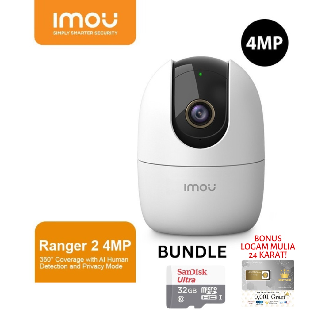 Imou Ranger 2-Smart Tracking IP Camera CCTV Wi-Fi Indoor H.265 4MP QHD