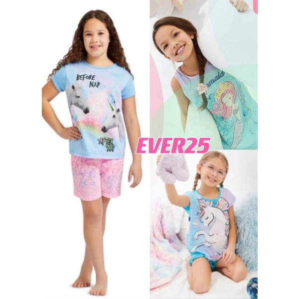 Unik Setelan anak perempuan anak set baju anak pendek unicorn mermaid lucu - MERMAID M 7/8 Diskon