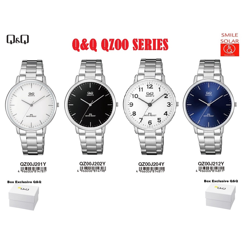 Jam Tangan Pria Casual Business Rantai Stainless Steel Analog Original Q&amp;Q QnQ QQ QZ00 QZ00J Series