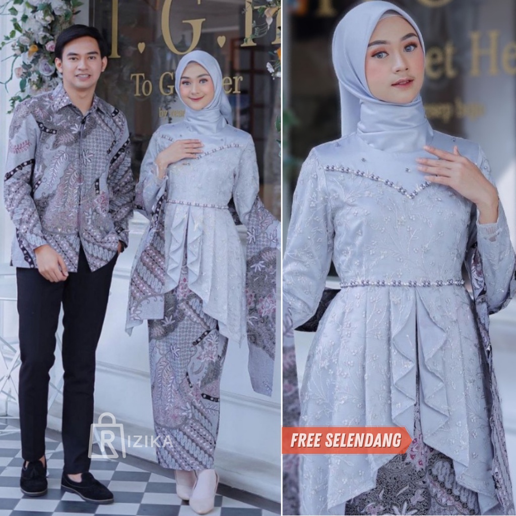 Kebaya Couple Modern Kebaya Wisuda Tunangan Lamaran Baju Batik Brukat Terbaru Baju Couple Pasangan Kondangan