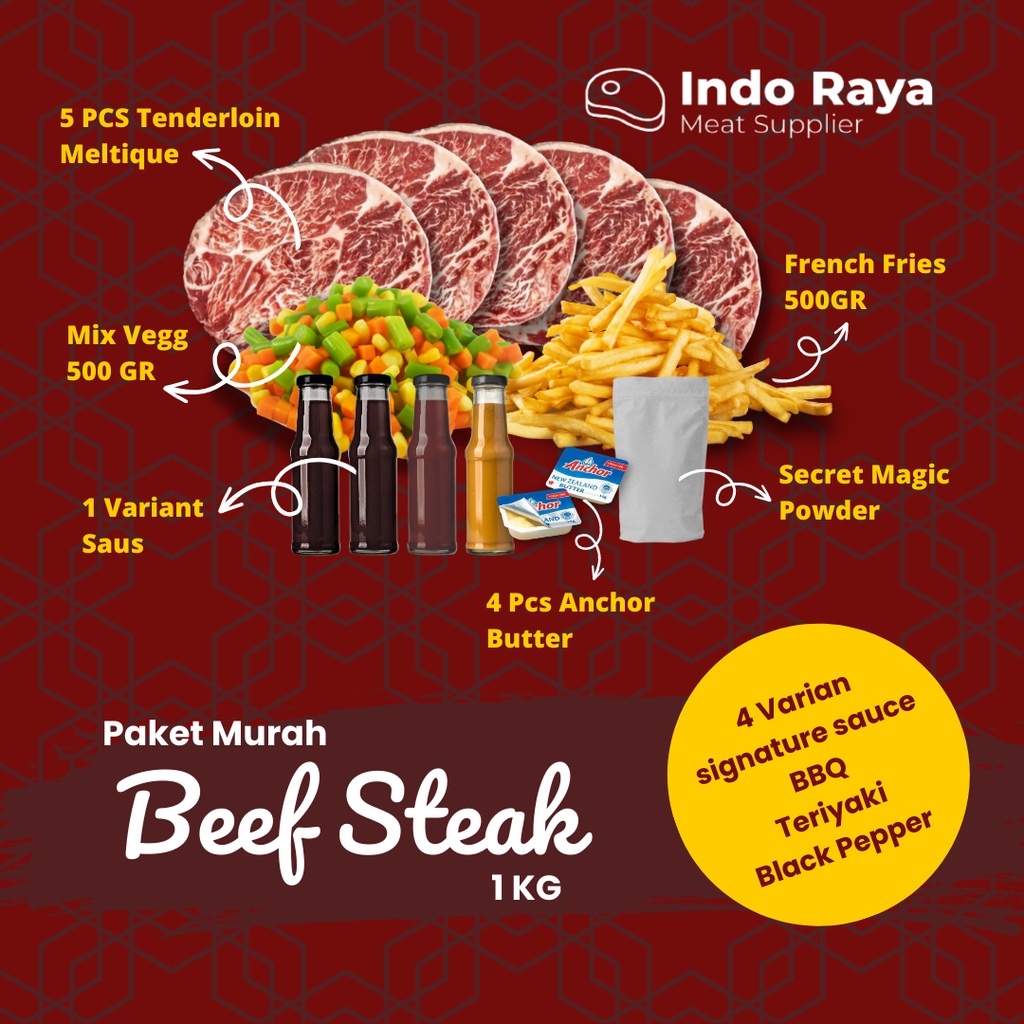 

Paket Hemat Lengkap BBQ TENDERLOIN BEEF STEAK | DAGING SAPI BBQ