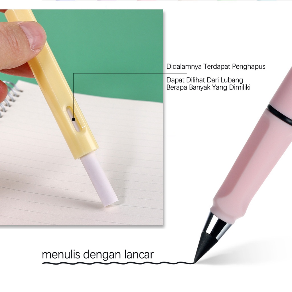 Pensil Eternal Tanpa Batas / Pensil Ajaib Tanpa Rautan / Pensil Sekolah Tanpa Isi Unlimited