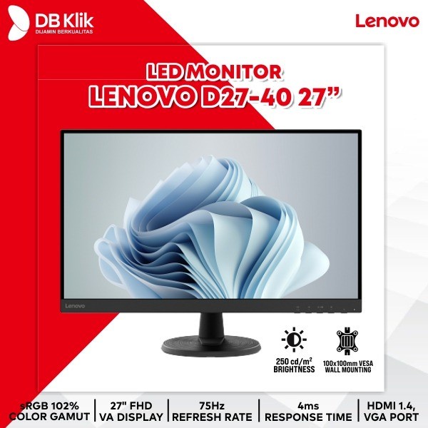 LED Monitor LENOVO D27-40 27&quot; 75Hz VA Full HD HDMI VGA - LENOVO D27 40