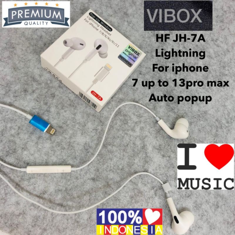 PROMO VIBOX HANDSFREE IPH LIGHTNING GEN3 EARPHONE PURE BASS by smoll