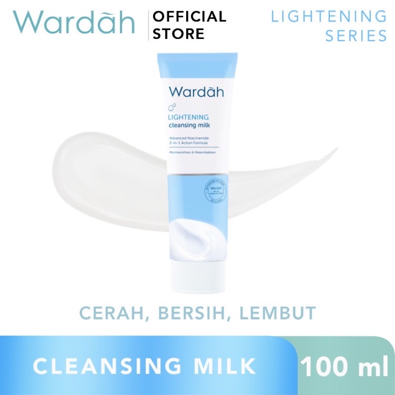 Wardah Lightening Cleansing Milk 100 ml - Milk Cleanser dengan Advanced Niacinamide