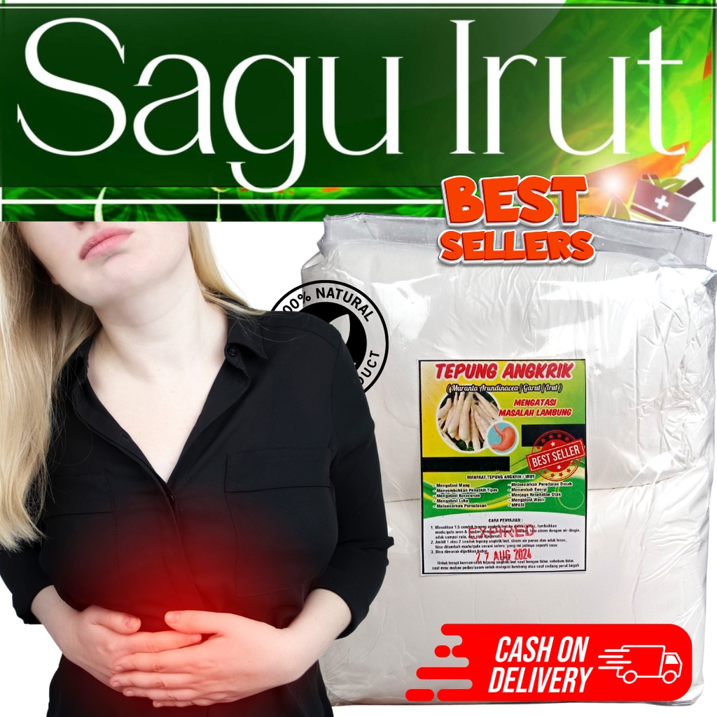 TEPUNG ANGKRIK GARUT/IRUT/UMBI GARUT/OBAT ASAM LAMBUNG ALAMI@500gr.