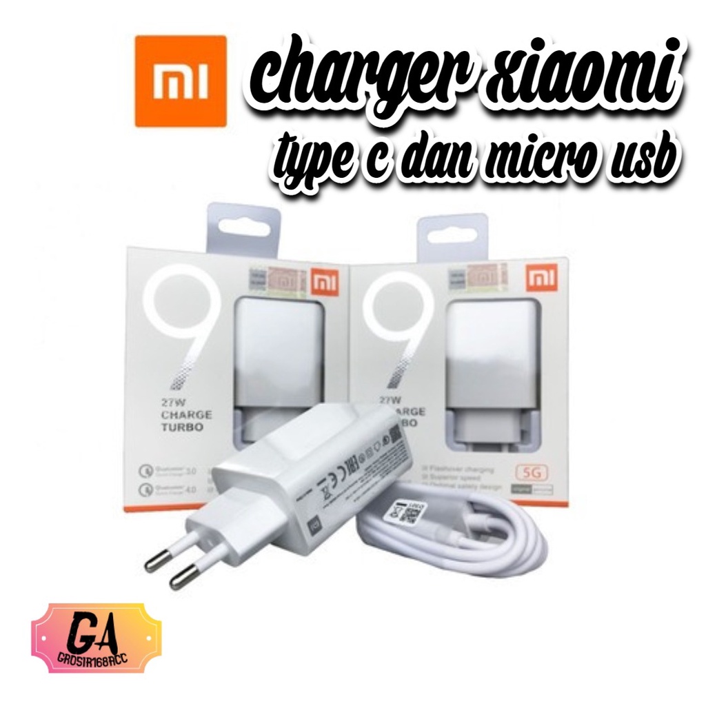 Charger Turbo XIAOMI MI 9 27W Micro / Type C Fast Charging Charger