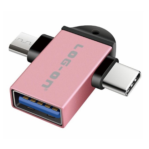 ITSTORE OTG 2IN1 LO-T09 CONVERTER USB 3.0 TO MICRO AND TYPE C LOG-ON / LOG ON OTG USB 2 IN 1 MICRO USB &amp; USB TYPE-C LO-OT09 USB 3.0 ZyncAlloy