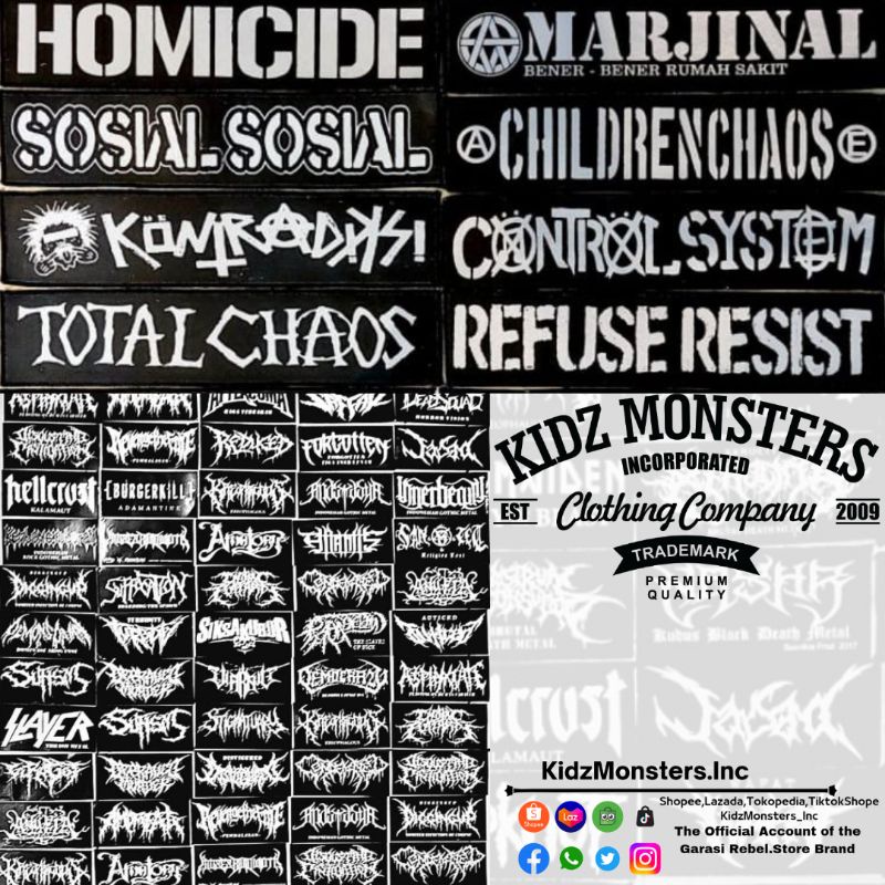 

STIKER BAND METAL ( STIKER PER 1 PCS ) AKSESORI DAN KOLEKSI || STIKER METAL/STIKER PUNK/STIKER MUSIC/STIKER METALLICA/STIKER KECIL/STIKER PENDEK/STIKER PANJANG