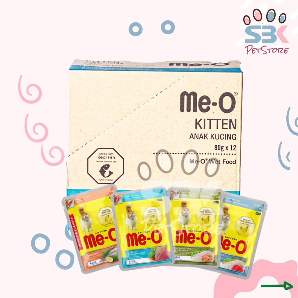 1 Box Meo Sachet  Makanan Kucing Basah/Wet Food