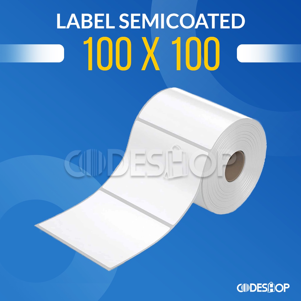 Label Barcode Semicoated 100 x 100 1 Line Isi 500 Pcs